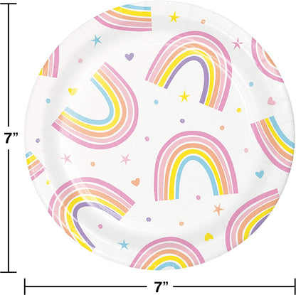Creative Converting Happy Rainbow Dessert Plates, 8 ct