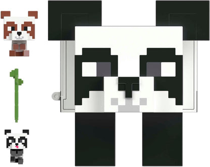 Minecraft Toys Panda Playhouse Playset and Mob Head Mini Figure, Gift for Kids, HLL25