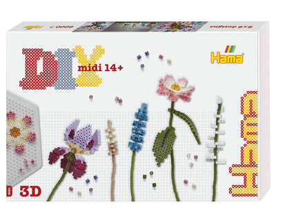 HAMA - Boite ART "Bouquet" - 6000 perles à repasser taille Midi + 3 Plaques - Loisirs créatifs - +14 ans