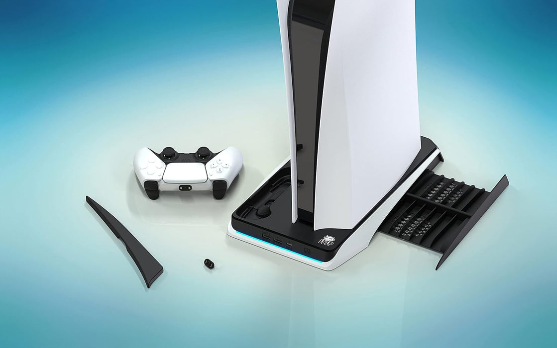Imp Gaming DLX Twin Charging Tower With Cooling Fans & Game Storage Stand