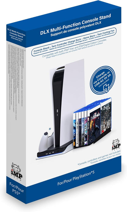 Imp Gaming DLX Twin Charging Tower With Cooling Fans & Game Storage Stand