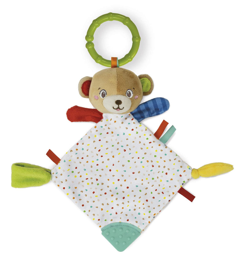 Clementoni - Lovely Bear Comforter-Doudou, Safety Cover, Baby Plush Bear, Baby Toy 0-36 Months-100% Washable, Multi-Colour, 17786
