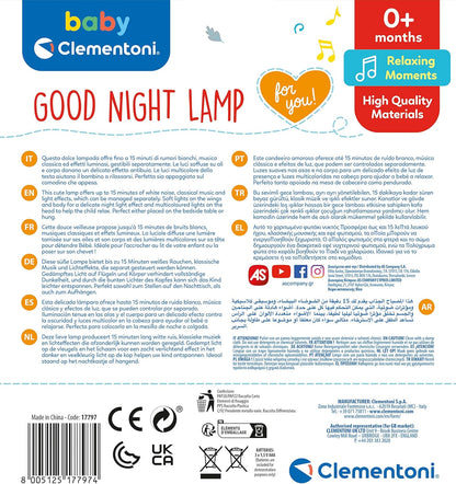 Clementoni 17797 Good Night, Baby Lamp, Projector, Lights and Sounds, Early Childhood Play Children 0 Months+, Multi-Coloured