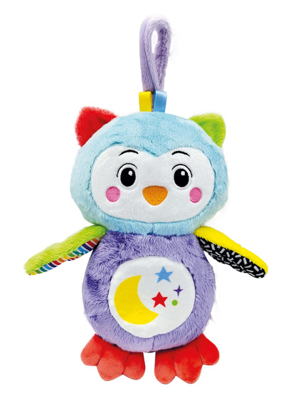 Clementoni 17801 Good Owl-Interactive Baby Plush, Night, Lights and Sound, Kids Toy 0-36 Months, Multi-Coloured