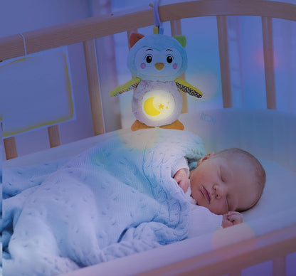 Clementoni 17801 Good Owl-Interactive Baby Plush, Night, Lights and Sound, Kids Toy 0-36 Months, Multi-Coloured