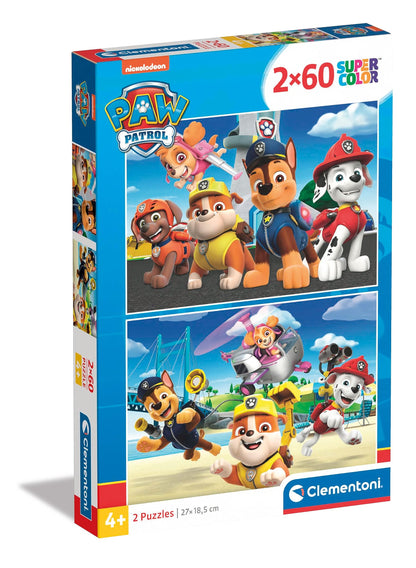 Clementoni Infantil 2 Puzzles de 60 Piezas Paw Patrol, Patrulla Canina-Desde 4 años (21623