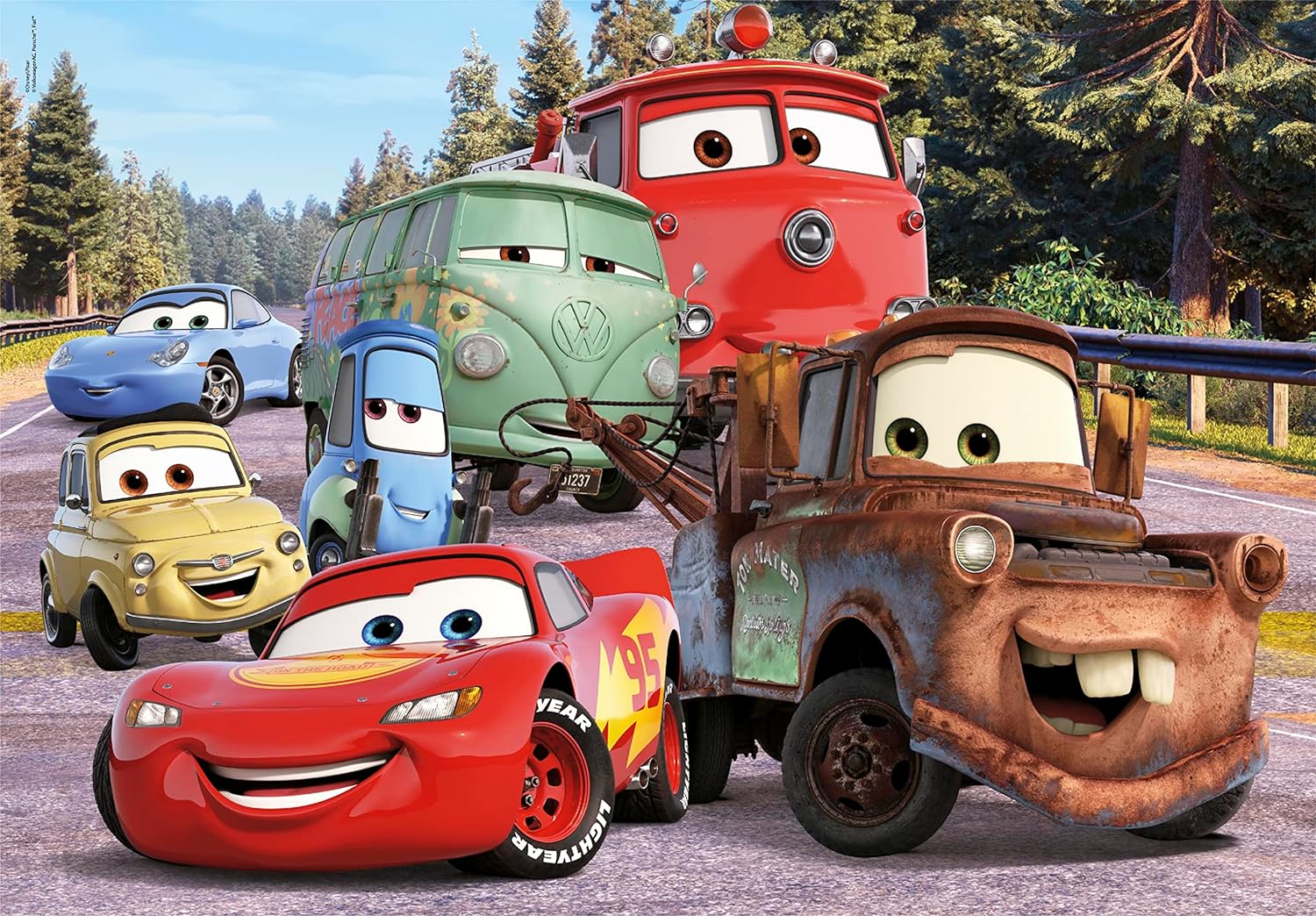 Clementoni - Puzzle Infantil 24 Maxi Piezas Grandes Cars on The Road- Desde 3 años (24239