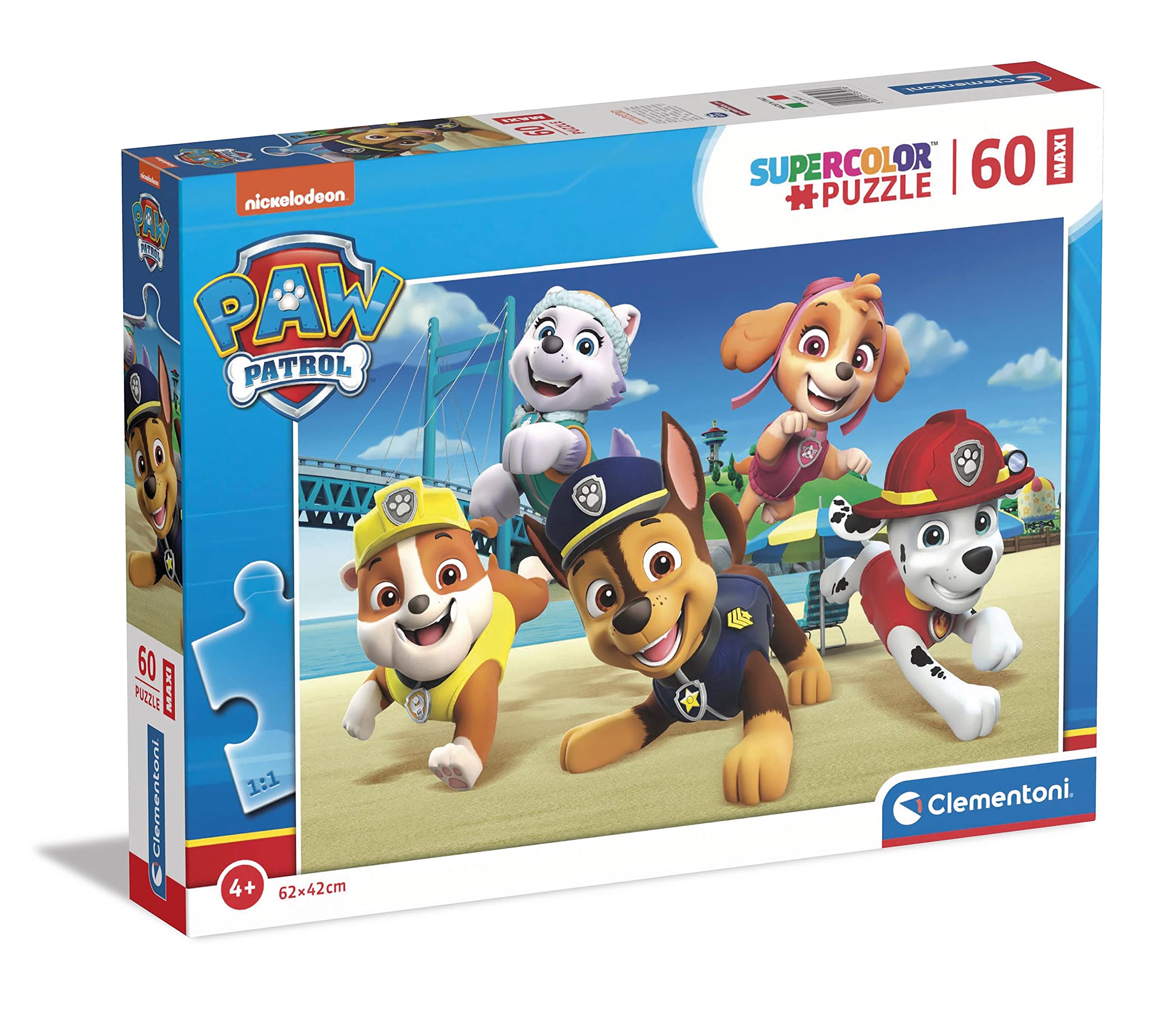 Clementoni Puzzle Infantil 60 Maxi Piezas Grandes Paw Patrol, Patrulla Canina-Desde 4 años (26591