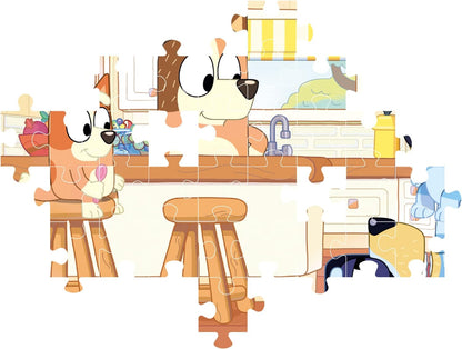 Clementoni 27169 Bluey Supercolor Bluey-104 Pieces-Jigsaw Puzzle for Kids Age 6-Made in Italy, Multi-Coloured