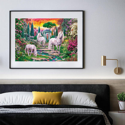 Clementoni 32575 Collection-Classical Garden Unicorns-2000 Pieces-Adult Jigsaw Puzzles, Made in Italy, Multi-Coloured