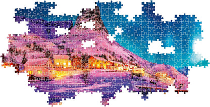 Clementoni 39747 Collection Panorama Colorful Night Over Lofoten Islands 1000 Pieces, Jigsaw Puzzle for Adults-Made, Multi-Coloured