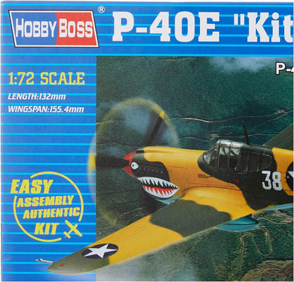 Hobbyboss 1:72 Scale P-40E Kittyhawk Diecast Model Kit