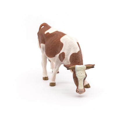 PAPO Farmyard Friends Grazing Simmental Cow Toy Figure, Brown/White (51147)