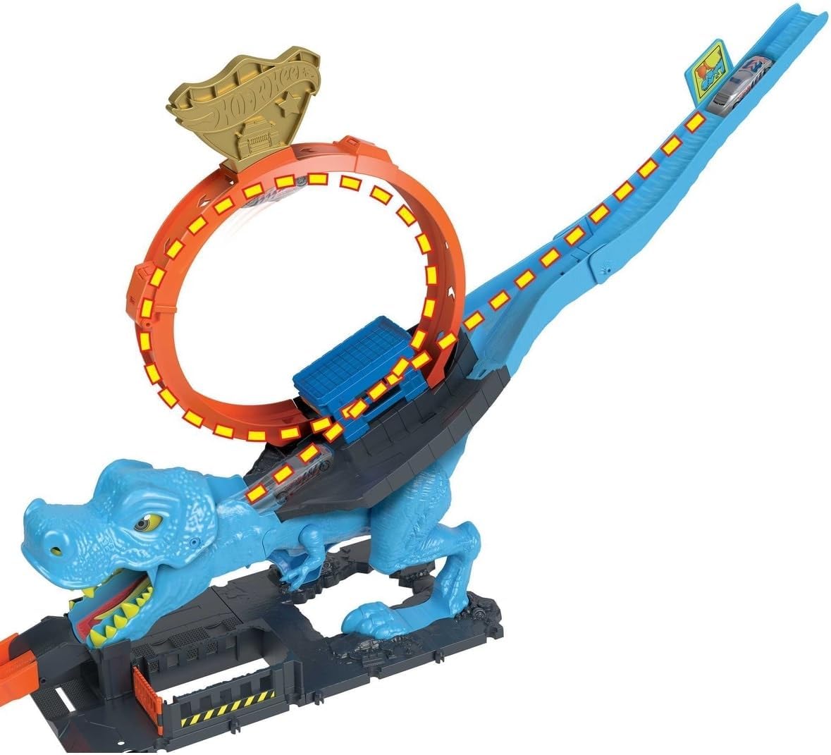 Pista Hot Wheels City Desafío del T-Rex. Incluye Lanzador de Golpe y vehículo Hot Wheels - Multicolor