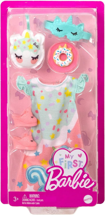 Barbie Clothes, Preschool Toys, My First Fashion Pack, Pajamas and Slippers, Easy Dress-Up Play, Bedtime Accessories
