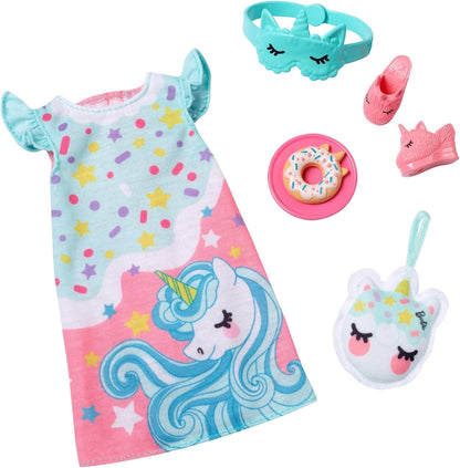 Barbie Clothes, Preschool Toys, My First Fashion Pack, Pajamas and Slippers, Easy Dress-Up Play, Bedtime Accessories