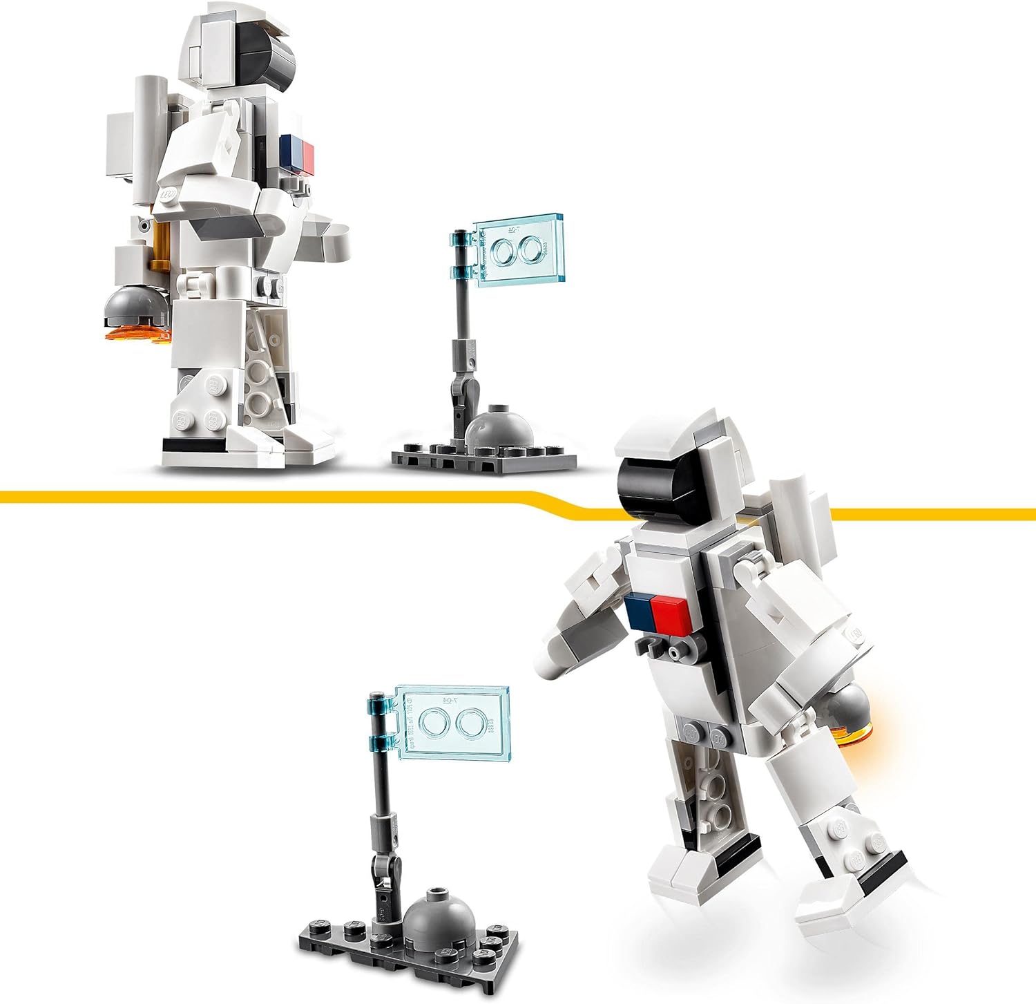 LEGO 31134 Creator 3in1 Spaceshuttle Spielzeug zum Astronauten zum Raumschiff, Konstruktionsspielzeug für Kinder, Jungen, Mädchen ab 6 Jahren, kreative Geschenkidee
