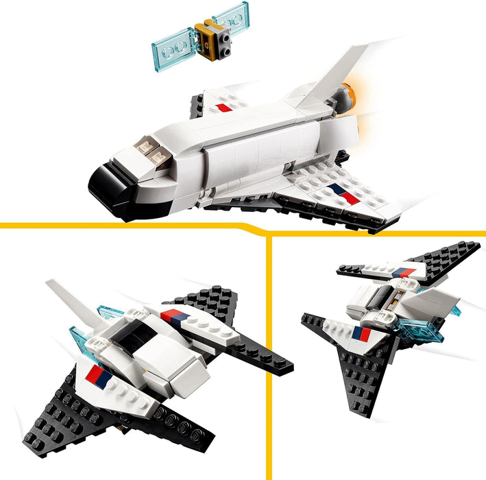 LEGO 31134 Creator 3in1 Spaceshuttle Spielzeug zum Astronauten zum Raumschiff, Konstruktionsspielzeug für Kinder, Jungen, Mädchen ab 6 Jahren, kreative Geschenkidee