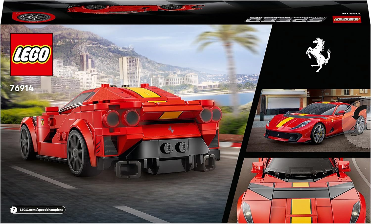 LEGO Speed Champions Ferrari 812 Competizione, Sports Car Toy Model Building Kit for Kids, Boys & Girls, 2023 Series, Collectible Race Vehicle Set 76914
