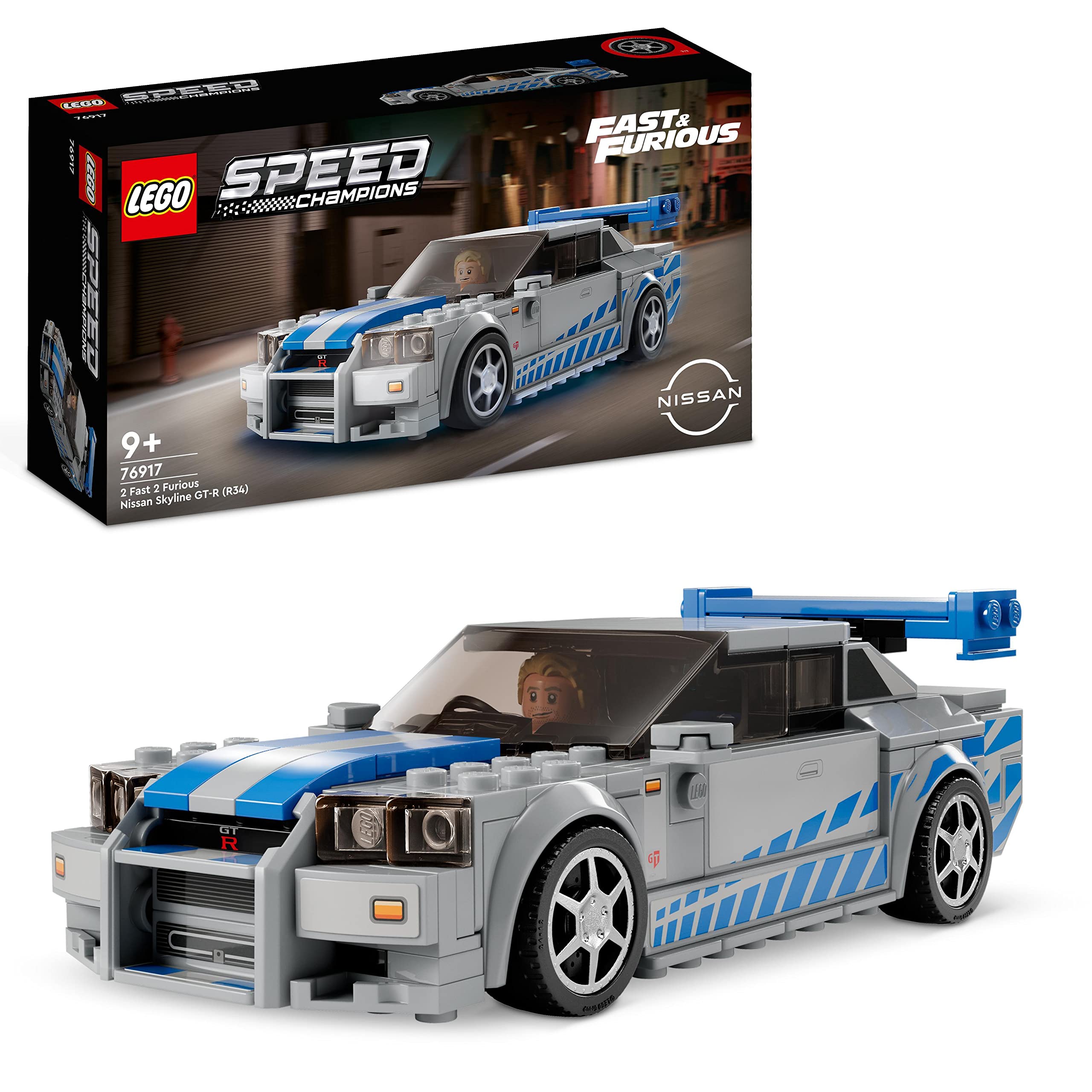 LEGO 76917 Speed Champions 2 Fast 2 Furious Nissan Skyline GT-R (R34) Macchina Giocattolo