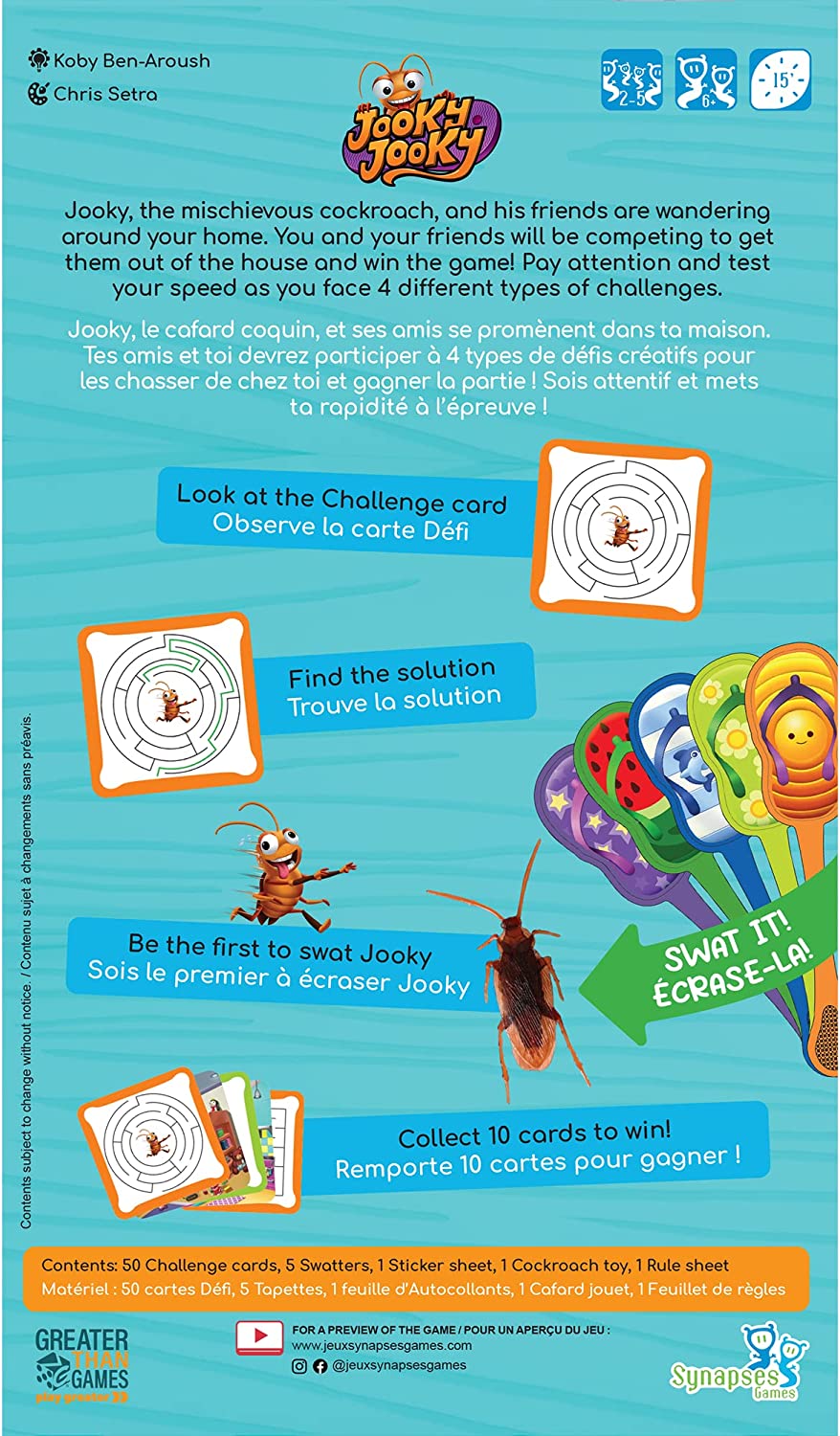 Synapses Games: Jooky Jooky, Fun Family Game, for 2 to 5 Players, 15 Minutes Play Time, for Ages 6 and Up