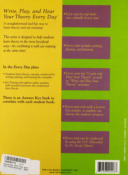 Write, Play, and Hear Your Theory Every Day Answer Key, Book 1