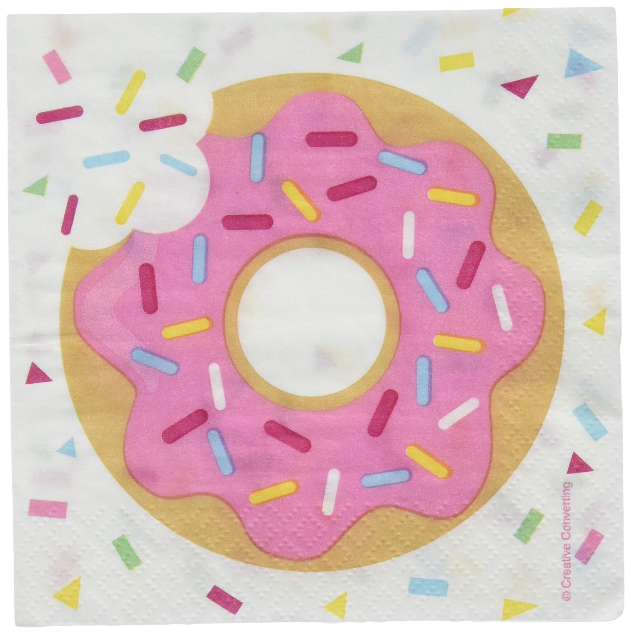 Creative Converting Donut Beverage Napkin, 6.5" x 6.5", Multicolor