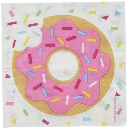 Creative Converting Donut Beverage Napkin, 6.5" x 6.5", Multicolor