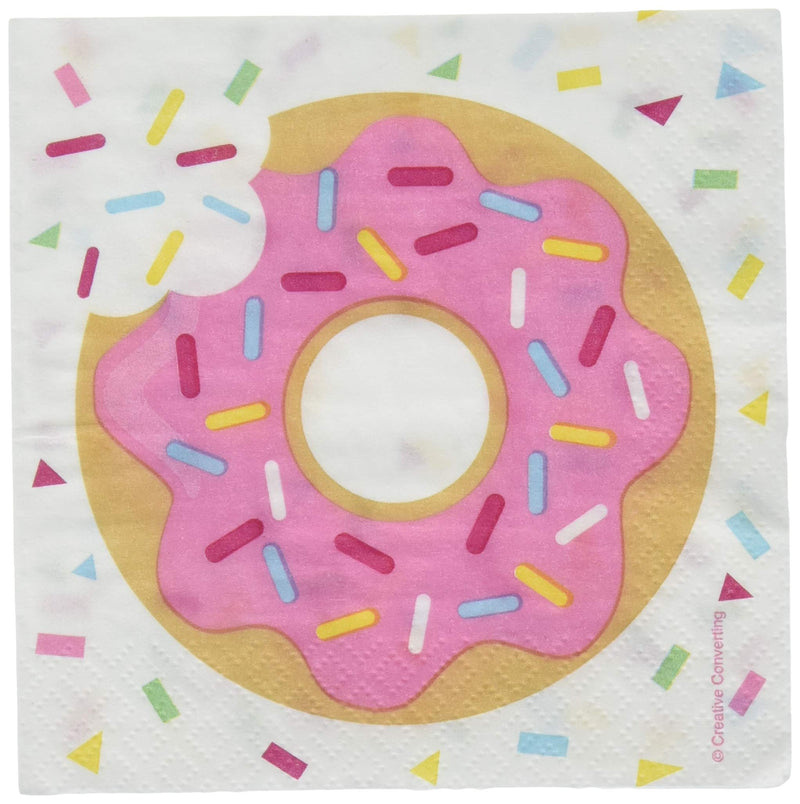 Creative Converting Donut Beverage Napkin, 6.5" x 6.5", Multicolor