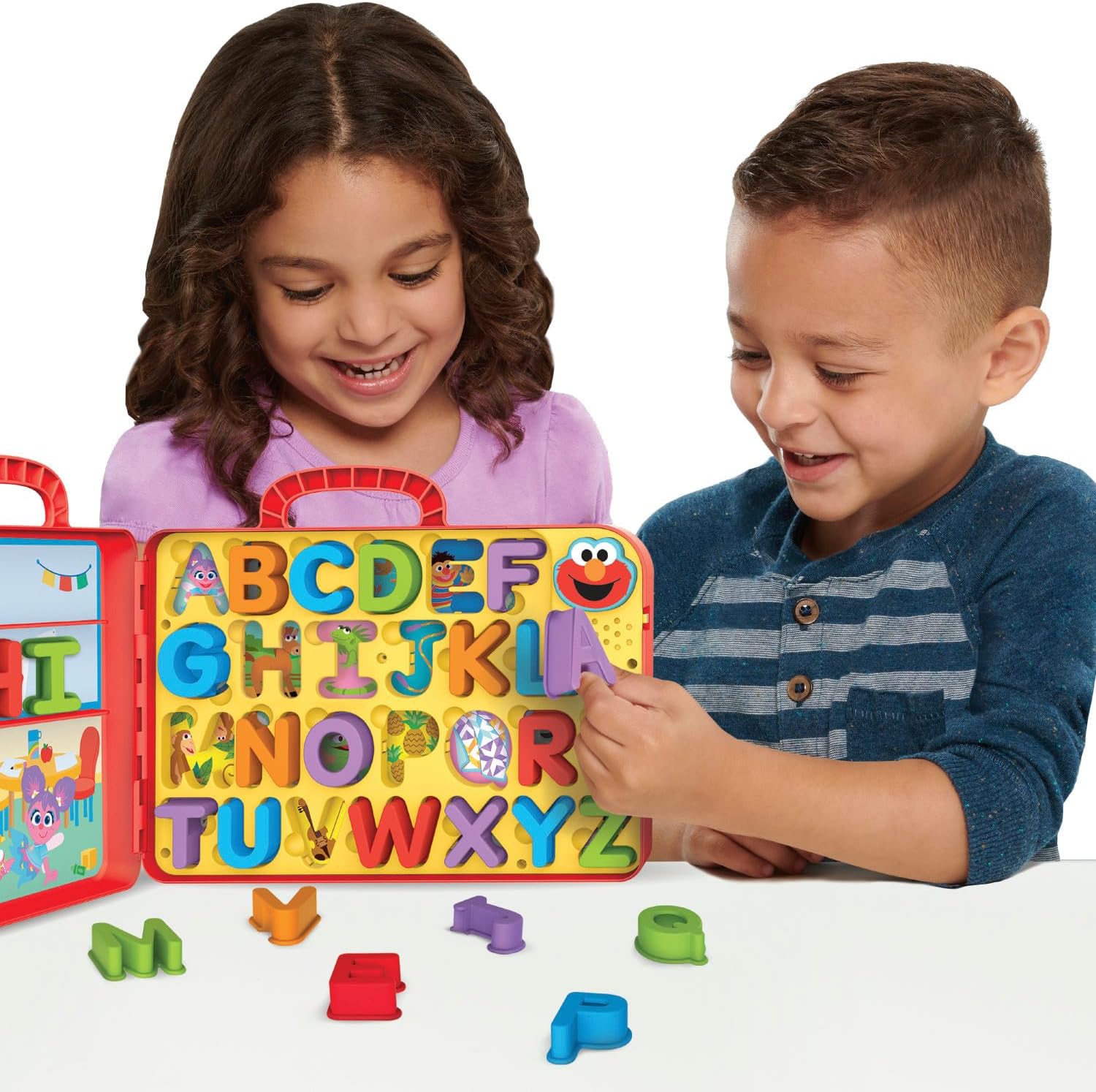 Just Play 57588-GER-2K-004-OPP Sesame Street Elmo Sesamstraße Elmos Lernbuchstaben im Lerntafel-Bus, Lernen und Bildung im Vorschulalter, Kinderspielzeug ab 2 Jahren, Mehrfarbig, 28.58