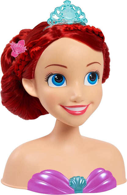 Disney Princess Ariel Styling Head, 18-pieces, Pretend Play, Officially Licenced Kids Toys for Ages 3 Up