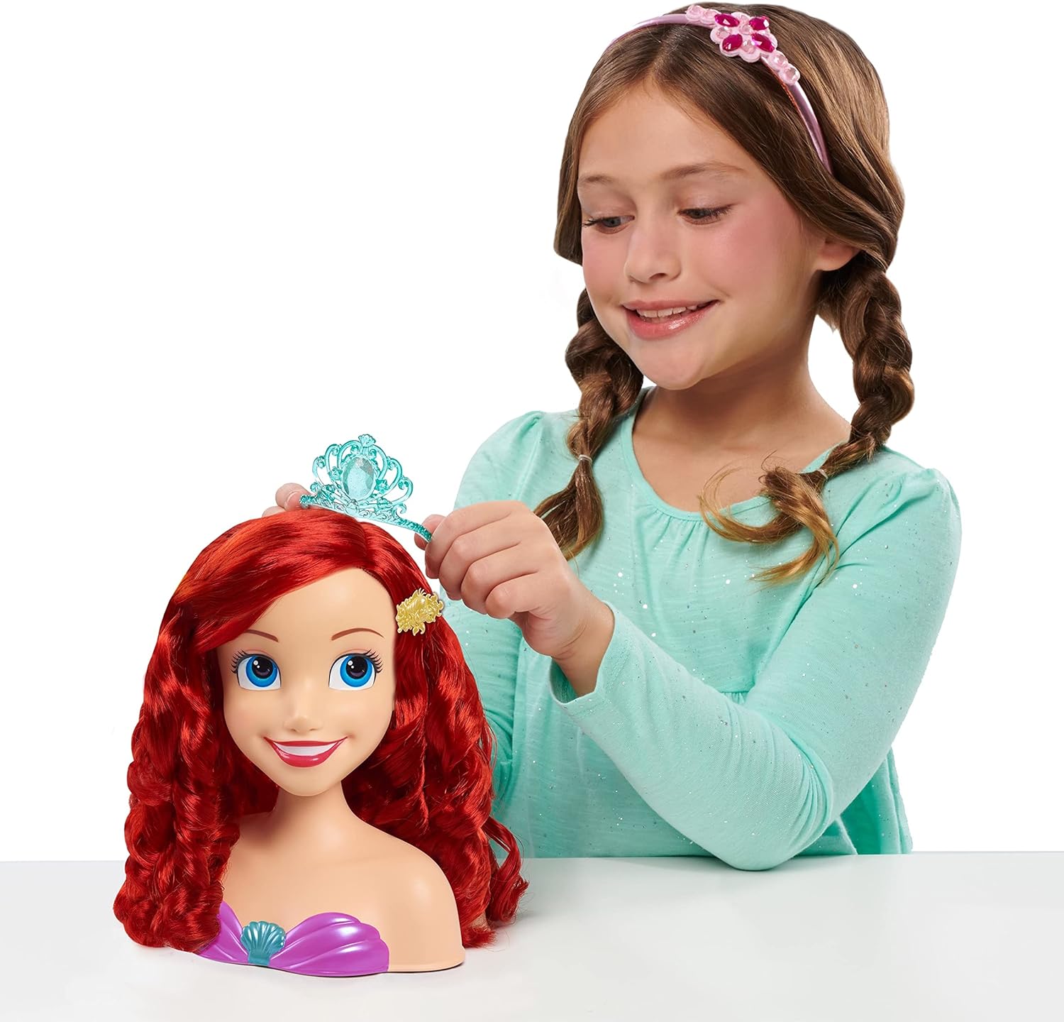 Disney Princess Ariel Styling Head, 18-pieces, Pretend Play, Officially Licenced Kids Toys for Ages 3 Up