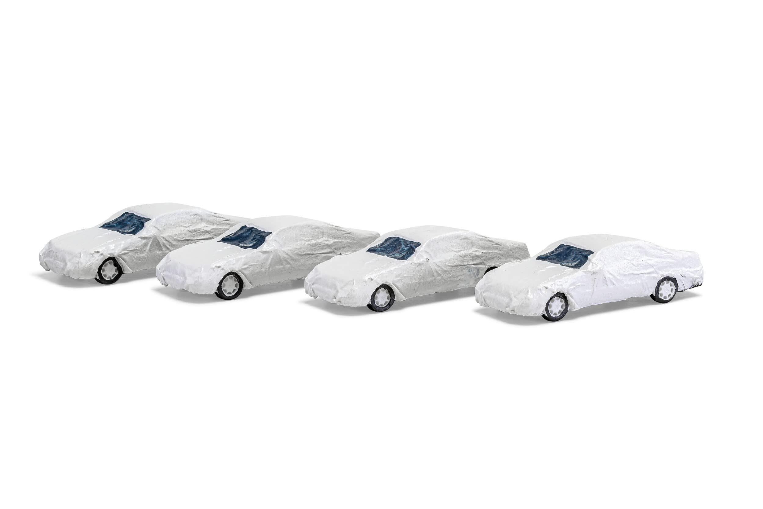 Arnold- Heico, Set de 4 Unidades Coches bajo Lona Blanca, Escala H0, Color (HC2100