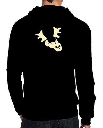 DIY Hong Kong Emblem Mens Hoodies, Black, L