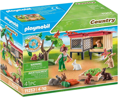 Playmobil 71252 Country Rabbit Hutch, Farm Animal Play Sets, Sustainable Toys, Fun Imaginative Role-Play, PlaySets Suitable for Children Ages 4+
