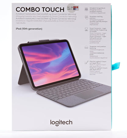 Logitech Combo Touch Detachable Keyboard Case for iPad (10th gen) - Grey - PAN Nordic Layout