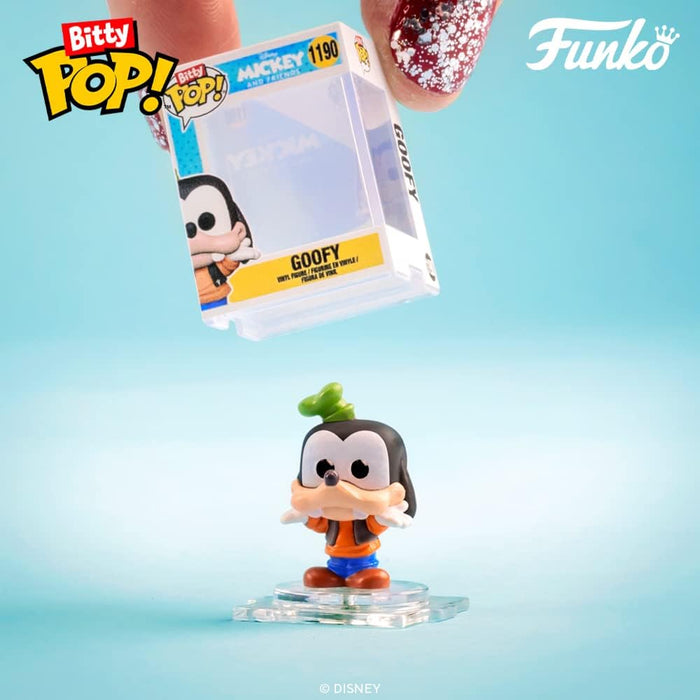 Funko Bitty POP! Disney - Mickey Mouse, Minnie Mouse (pink Dress), Pluto and A Surprise Mystery Mini Figure - 0.9 Inch (2.2 Cm) Collectable - Stackable Display Shelf Included - Gift Idea