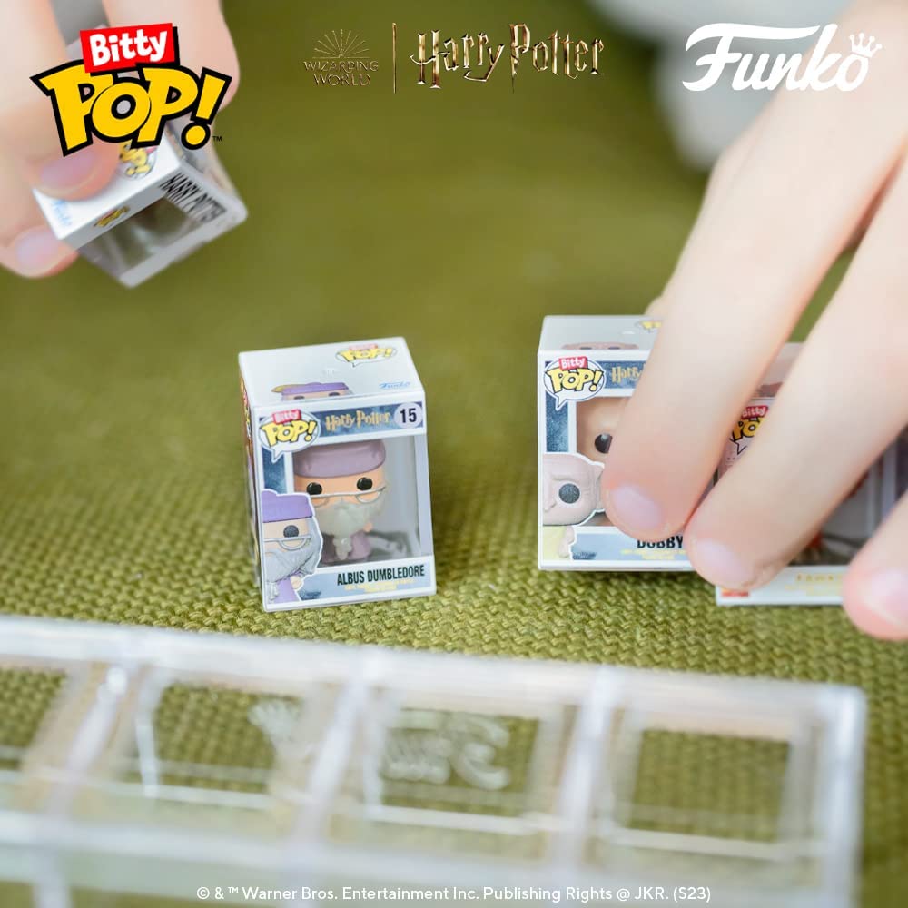 Funko Bitty POP! Harry Potter - Hermione Granger™, Rubeus Hagrid™, Ron Weasley™ and A Surprise Mystery Mini Figure - 0.9 Inch (2.2 Cm) Collectable - Stackable Display Shelf Included - Gift Idea