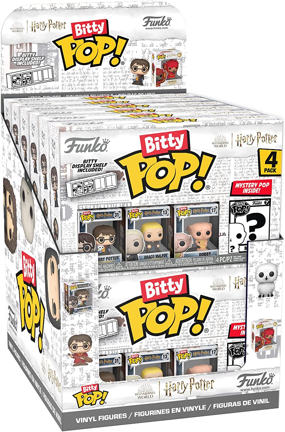 Funko Bitty POP! Harry Potter - Lord Voldemort™, Draco Malfoy™ (Quidditch™), Bellatrix Lestrange™ and A Surprise Mystery Mini Figure - 0.9 Inch (2.2 Cm) Collectable - Gift Idea - Cake Topper