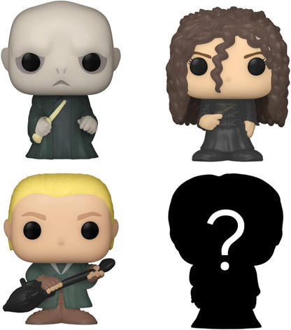 Funko Bitty POP! Harry Potter - Lord Voldemort™, Draco Malfoy™ (Quidditch™), Bellatrix Lestrange™ and A Surprise Mystery Mini Figure - 0.9 Inch (2.2 Cm) Collectable - Gift Idea - Cake Topper