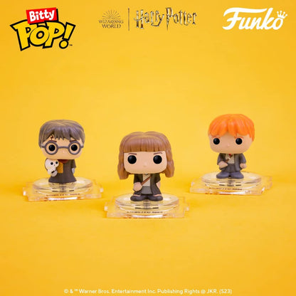 Funko Bitty POP! Harry Potter - Harry Potter™, Draco Malfoy™, Dobby™ and A Surprise Mystery Mini Figure - 0.9 Inch (2.2 Cm) Collectable - Stackable Display Shelf Included - Gift Idea - Cake Topper