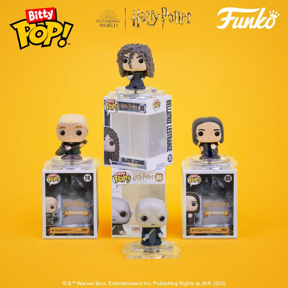 Funko Bitty POP! Harry Potter - Harry Potter™, Draco Malfoy™, Dobby™ and A Surprise Mystery Mini Figure - 0.9 Inch (2.2 Cm) Collectable - Stackable Display Shelf Included - Gift Idea - Cake Topper