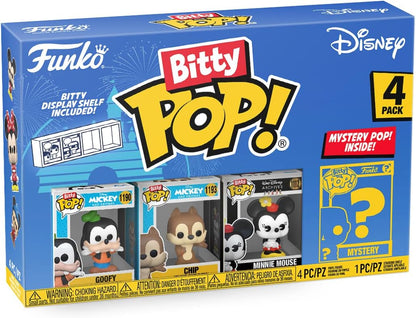 Funko Bitty POP! Disney - Goofy, Chip, Minnie Mouse (hands Folded) and A Surprise Mystery Mini Figure - 0.9 Inch (2.2 Cm) Collectable - Stackable Display Shelf Included - Gift Idea - Cake Topper