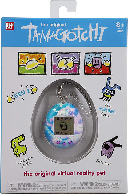 TAMAGOTCHI Original Bandai Sky Shell with Chain - The Original Virtual Reality Pet 42948NBNP, Blue