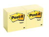 Post-it Notes Canary Yellow, Pack of 12 Pads, 100 Sheets per Pad, 76 mm x 76 mm, Yellow Color - Self-stick Notes For Note Taking, To Do Lists & Reminders