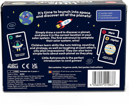 Professor Puzzle | Little Astronauts | Card Game | Ages 4+ | 2-5 Players | 10 Minutes Playing Time