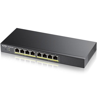 Zyxel 8-Port Gigabit PoE Switch | Smart Managed | Desktop/Wallmount and Fanless | 8 PoE+ Ports with 70 Watt Budget | VLAN, IGMP, QoS | Lifetime Warranty