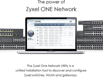 Zyxel 8-Port Gigabit PoE Switch | Smart Managed | Desktop/Wallmount and Fanless | 8 PoE+ Ports with 70 Watt Budget | VLAN, IGMP, QoS | Lifetime Warranty