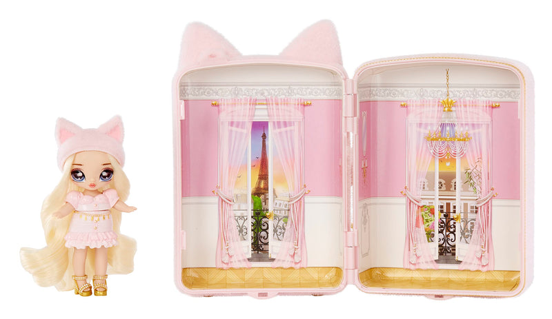 Na! Na! Na! Surprise Mini Backpack con la Muñeca de Moda Amelie Laurent - Mochila Gatito Rosa - para Coleccionistas y Niños de 5+ Años
