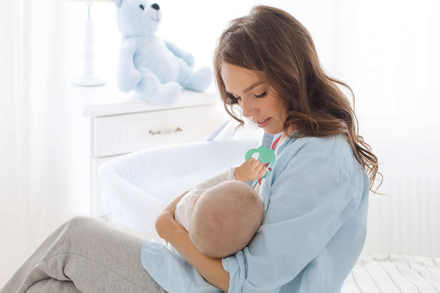 Clementoni Conejo Peluche y Despertador, Regalo de Nacimiento, Educativo para bebé, Juguete de 0 Meses, Juego de Primera Edad, 100% Lavable a máquina, Estampado Animal, Multicolor (17791